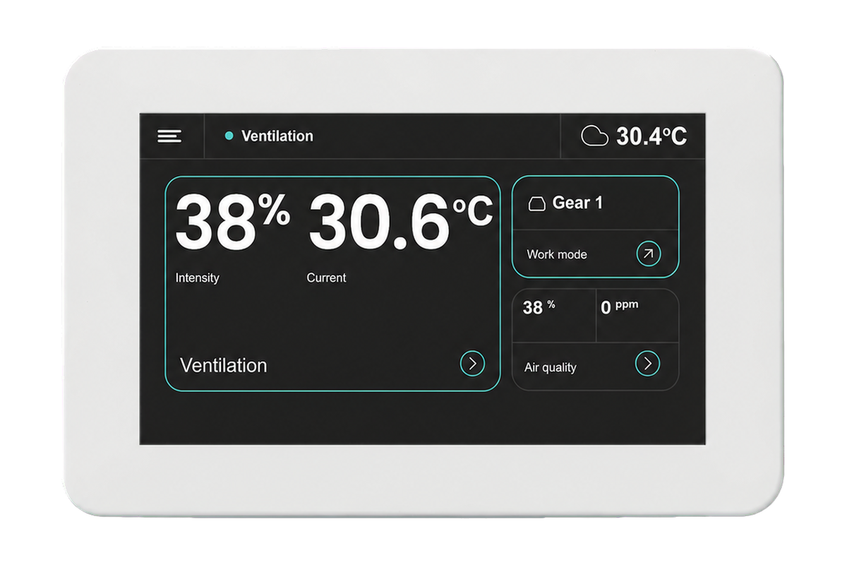 Valge OXYGEN LCD SimpleTouch juhtpult